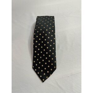 Mort Wallin Black Tan Polka Dot Tie Neck Tie
